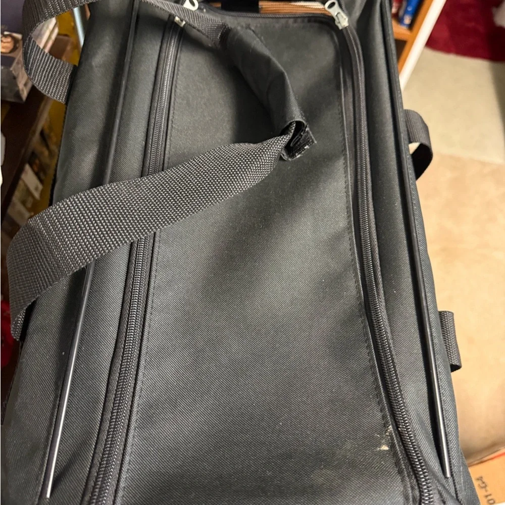 Black Small Pet Carrier with Durable Fabric and Sturdy Handles